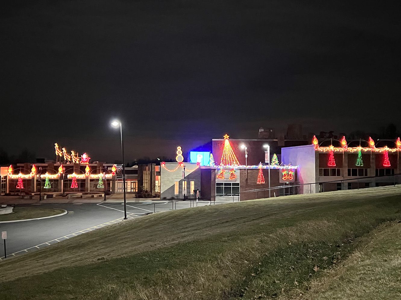 Holiday Lights at Honesdale High School